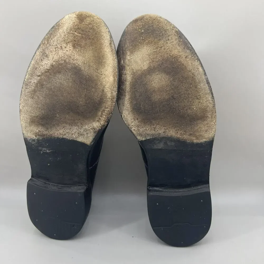 Allen Edmonds Walton Cap Split Toe Oxford Men Size 11.5 E Wide Black Lace Shoes